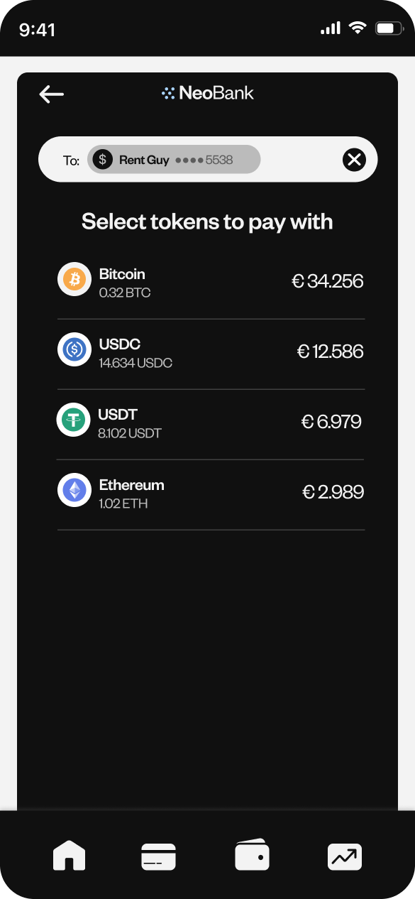 NeoBank mobile interface 4