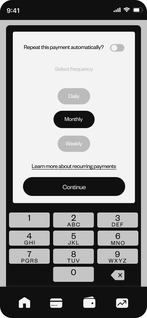 NeoBank mobile interface 6