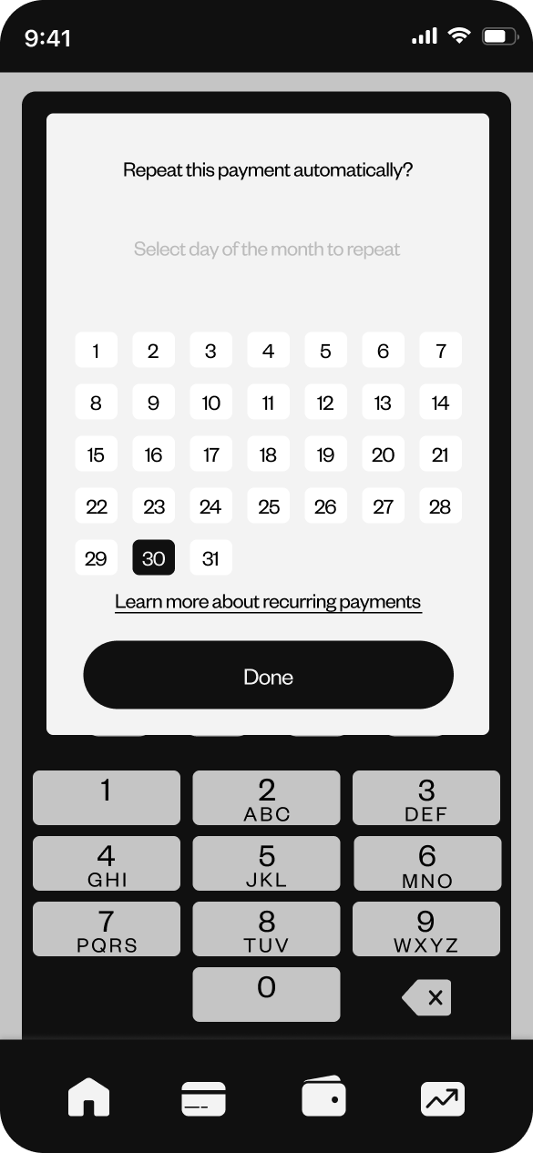 NeoBank mobile interface 7