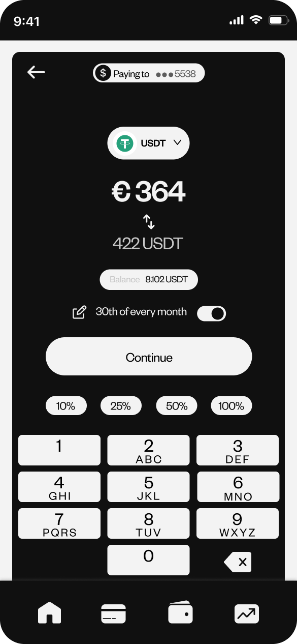 NeoBank mobile interface 8